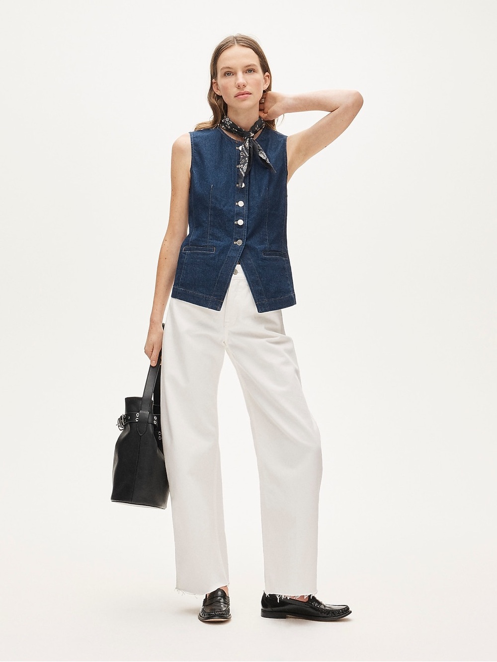 NEW! J. Crew Essential cutaway vest in denim Size 4